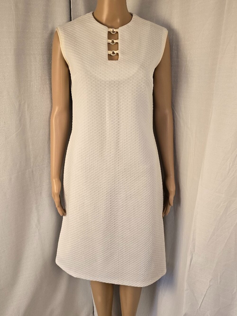 Vintage Bleeker Street Vintage White Sleeveless Dress with Rhinestones Size 12